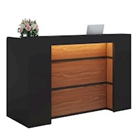 Counter de Recepción de Melamina Negro 160cm